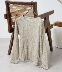 freaks store フリークスストア　花柄 ストレッチトップス　ベージュ