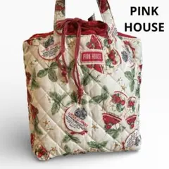 2500円均一♡ピンクハウス キルティング 巾着バッグ いちごキャニスター