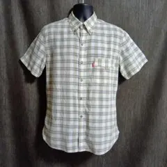 m25222・値下★Levi's★ チェック柄★ボタンダウン半袖シャツ★Lのサムネイル