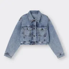 GU デニムクロップドジャケット　BLUE