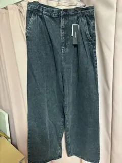 Alfred Alex ヴィンテージメイク ワイドデニムパンツ　ブラック