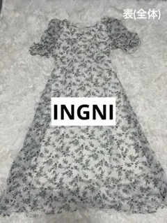 INGNI イング 花柄シフォンフレアワンピース キャンディスリーブ