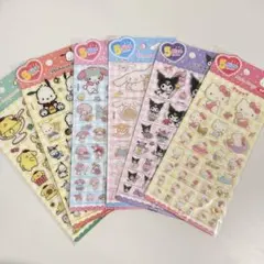 韓国 限定 サンリオ ぷっくりシール 6種 5サイズステッカー 立体シール