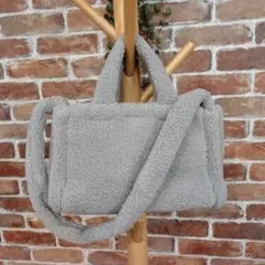 DECOLLTEボアショルダーバッグ グレー