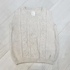 激安！H&M ベビー　ケーブルニット　ベスト　アイボリー　80