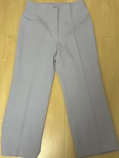 薄紫 ワイドパンツ センタープレス