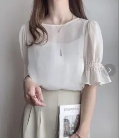 FILLOU シアーフレアスリーブブラウスのサムネイル