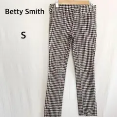 Betty Smith ベティスミス　日本製 ブラウン　チェック柄　パンツ Sのサムネイル