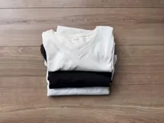 廃番 ユニクロ スーピマコットンVネックネック Tシャツ ブラック ホワイト S