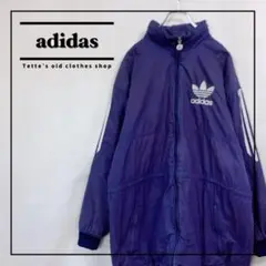 アディダス【中綿コットンジャケット】ワンポイント刺繍ロゴ 国旗タグ