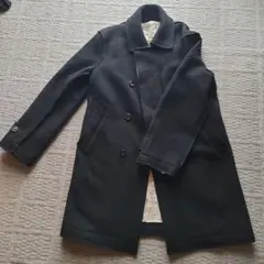 ウール混紡 黒コート