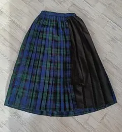 プリーツスカート タータンチェック×ブラック 美品