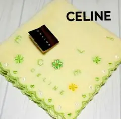 【新品希少】CELINE　セリーヌ　四つ葉　ハート刺繍　ふちスカラップ