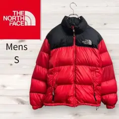 25【定番】ノースフェイス　ヌプシ　ダウンジャケット　メンズS　赤　レッド