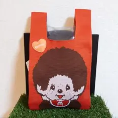 【ROUND1限定】モンチッチ ニットトートバッグ レッド