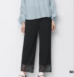GU メッシュ ストレートパンツ ブラック Mサイズ