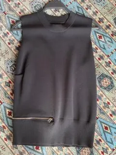 フェンネルニットベスト ジッパー付きブラック38