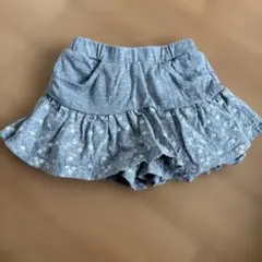 ブランシェス　フリル付き花柄ショートパンツ グレー
