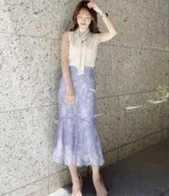MERCURYDUO レースヘムマーメイドスカート
