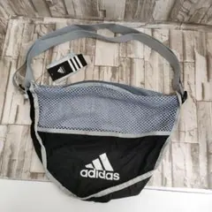 7/0926x13 adidas ボールバッグ 黒/グレー メッシュ