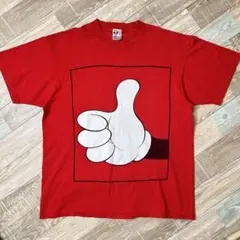 USA製 Disney ディズニー ミッキー Tシャツ サムズアップ レッド L