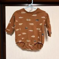 【used】お寿司柄 長袖 ロンパース カバーオール サイズ70