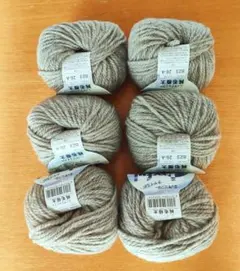 ■ウール100％極太毛糸/薄いグレー色6玉■未使用/新品■ニッケビクター毛糸■