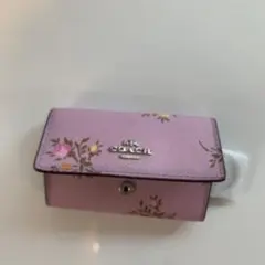 【新品未使用】COACH 薄紫 花柄 キーケース