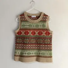 ノルディック柄ニットベスト
