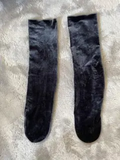 ブラックベルベットロングソックス