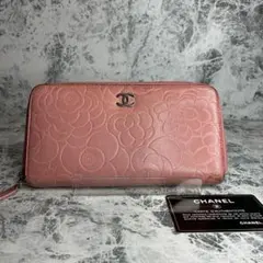 早い者勝ち】CHANEL カメリア フラワーエンボス ラウンドファスナー長