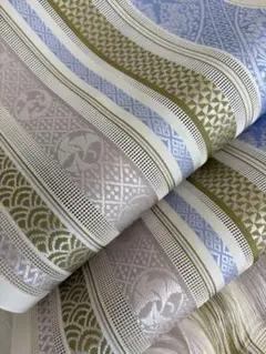 本場筑前博多織 新品 紗八寸名古屋帯 夏帯 正絹 着物 未仕立て品 現品 