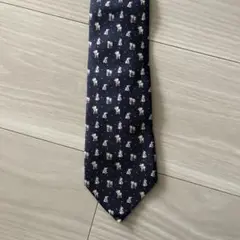 ETRO ネイビー 動物柄 ネクタイ