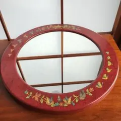 昭和レトロ 壁掛け鏡 美品 インテリア オブジェ ウォールミラー ヴィンテージ