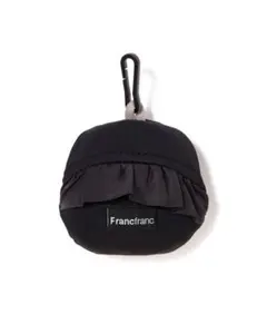 Francfranc ブラックエコバッグ フリル付き