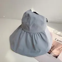 UVカット レディース 日よけ帽子 サンバイザー ライトブルー