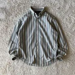 ラルフローレン 90s BD stripe L/S shirt L ストライプ