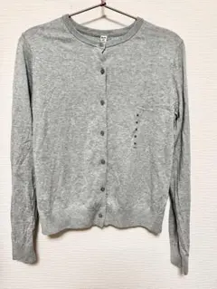 【新品・タグ付】 UNIQLO UVカット クルーネック カーディガン グレーM