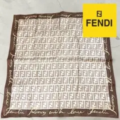 《美品》FENDI フェンディ ヴィンテージ スカーフ 大判ハンカチ ズッカ柄