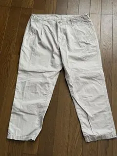 無印良品 コットンパンツ ライトグレー 67 テーパード アンクル丈 綿100％
