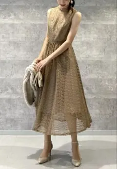 AIMER ドレス クロシェ風 レース