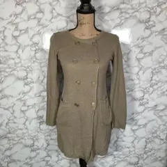 YURIENITANI／ダブルボタンロングカーディガン　ベージュ　【38サイズ】