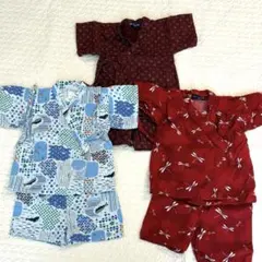 甚平3点セット 青・赤・白