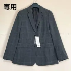 【未使用】UNIQLO ダークグレー チェック柄 テーラード ジャケット Ｍ