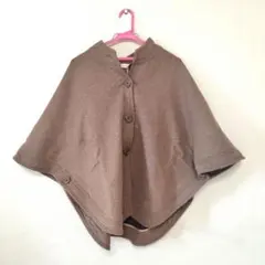 Cher Square ブラウン　ポンチョ 　ケープ 　ベージュ