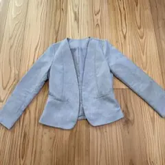 ノーカラージャケット ライトグレー