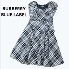 極美品 BURBERRY ブルーレーベル ひざ丈ワンピース ノバチェック 半袖