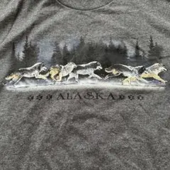 US古着　アニマルプリント ダークグレー Tシャツ