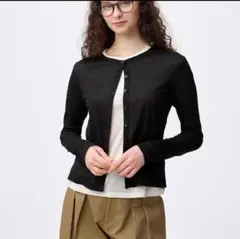 GU ソフトシアーカーディガン　ブラック　L