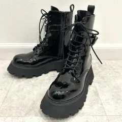 JEANASIS ジーナシス 厚底 レースアップ サイドジップ ブーツ M